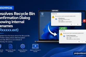 KB5099536 Resolves Recycle Bin Confirmation Dialog Showing Internal Filenames